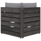 vidaXL Sofá de palets 2 plazas cojines gris madera de pino impregnada vidaXL Sofá de palets 2 plazas cojines gris madera de pino impregnada
