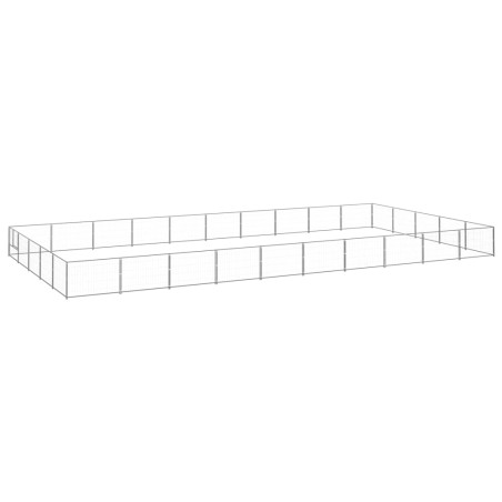 vidaXL Perrera plateada 50 m² acero