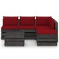 vidaXL Muebles de jardín 6 piezas con cojines madera impregnada gris vidaXL Muebles de jardín 6 piezas con cojines madera impregnada gris