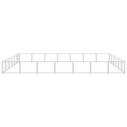 vidaXL Perrera plateada 42 m² acero