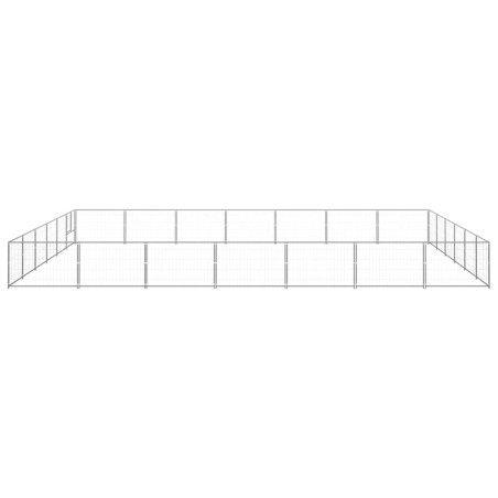 vidaXL Perrera plateada 42 m² acero