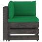 vidaXL Muebles de jardín 5 piezas con cojines madera impregnada gris vidaXL Muebles de jardín 5 piezas con cojines madera impregnada gris