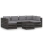 vidaXL Muebles de jardín 7 piezas con cojines madera impregnada gris vidaXL Muebles de jardín 7 piezas con cojines madera impregnada gris