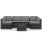 vidaXL Muebles de jardín 7 piezas con cojines madera impregnada gris vidaXL Muebles de jardín 7 piezas con cojines madera impregnada gris
