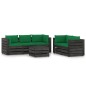 vidaXL Muebles de jardín 6 piezas con cojines madera impregnada gris