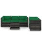 vidaXL Muebles de jardín 6 piezas con cojines madera impregnada gris