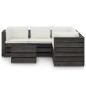 vidaXL Muebles de jardín 6 piezas con cojines madera impregnada gris vidaXL Muebles de jardín 6 piezas con cojines madera impregnada gris