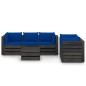vidaXL Muebles de jardín 6 piezas con cojines madera impregnada gris vidaXL Muebles de jardín 6 piezas con cojines madera impregnada gris