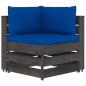 vidaXL Muebles de jardín 6 piezas con cojines madera impregnada gris vidaXL Muebles de jardín 6 piezas con cojines madera impregnada gris