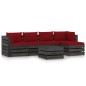vidaXL Muebles de jardín 6 piezas con cojines madera impregnada gris vidaXL Muebles de jardín 6 piezas con cojines madera impregnada gris