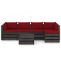 vidaXL Muebles de jardín 6 piezas con cojines madera impregnada gris vidaXL Muebles de jardín 6 piezas con cojines madera impregnada gris