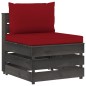 vidaXL Muebles de jardín 6 piezas con cojines madera impregnada gris vidaXL Muebles de jardín 6 piezas con cojines madera impregnada gris