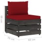 vidaXL Muebles de jardín 6 piezas con cojines madera impregnada gris vidaXL Muebles de jardín 6 piezas con cojines madera impregnada gris