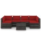 vidaXL Muebles de jardín 7 piezas con cojines madera impregnada gris vidaXL Muebles de jardín 7 piezas con cojines madera impregnada gris