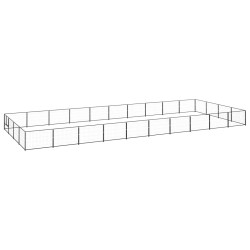 vidaXL Perrera acero 40 m² negra