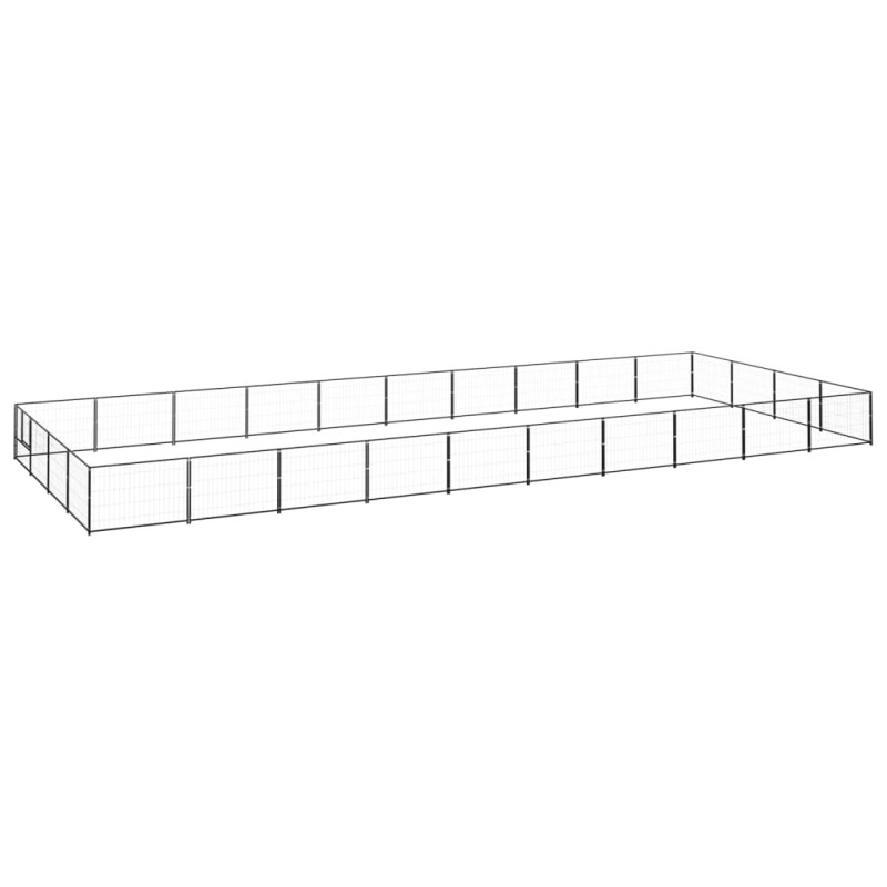 vidaXL Perrera acero 40 m² negra