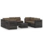 vidaXL Muebles de jardín 9 piezas con cojines madera impregnada gris