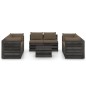 vidaXL Muebles de jardín 9 piezas con cojines madera impregnada gris
