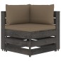 vidaXL Muebles de jardín 9 piezas con cojines madera impregnada gris