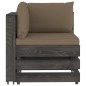vidaXL Muebles de jardín 9 piezas con cojines madera impregnada gris