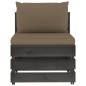 vidaXL Muebles de jardín 9 piezas con cojines madera impregnada gris
