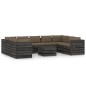 vidaXL Muebles de jardín 10 piezas con cojines madera impregnada gris vidaXL Muebles de jardín 10 piezas con cojines madera impregnada gris
