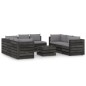 vidaXL Muebles de jardín 9 piezas con cojines madera impregnada gris