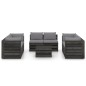 vidaXL Muebles de jardín 9 piezas con cojines madera impregnada gris