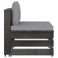 vidaXL Muebles de jardín 9 piezas con cojines madera impregnada gris