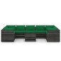 vidaXL Muebles de jardín 10 piezas con cojines madera impregnada gris vidaXL Muebles de jardín 10 piezas con cojines madera impregnada gris