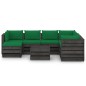vidaXL Muebles de jardín 8 piezas con cojines madera impregnada gris vidaXL Muebles de jardín 8 piezas con cojines madera impregnada gris