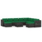 vidaXL Muebles de jardín 11 piezas con cojines madera impregnada gris vidaXL Muebles de jardín 11 piezas con cojines madera impregnada gris