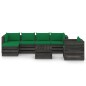vidaXL Muebles de jardín 7 piezas con cojines madera impregnada gris vidaXL Muebles de jardín 7 piezas con cojines madera impregnada gris
