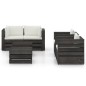 vidaXL Muebles de jardín 6 piezas con cojines madera impregnada gris