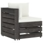 vidaXL Muebles de jardín 6 piezas con cojines madera impregnada gris