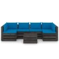 vidaXL Muebles de jardín 7 piezas con cojines madera impregnada gris vidaXL Muebles de jardín 7 piezas con cojines madera impregnada gris