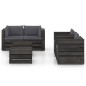 vidaXL Muebles de jardín 6 piezas con cojines madera impregnada gris vidaXL Muebles de jardín 6 piezas con cojines madera impregnada gris