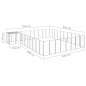 vidaXL Perrera plateada 25,41 m² acero  