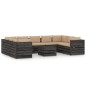 vidaXL Muebles de jardín 10 piezas con cojines madera impregnada gris vidaXL Muebles de jardín 10 piezas con cojines madera impregnada gris