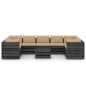 vidaXL Muebles de jardín 10 piezas con cojines madera impregnada gris vidaXL Muebles de jardín 10 piezas con cojines madera impregnada gris