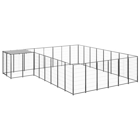 vidaXL Perrera negra 15,73 m² acero  