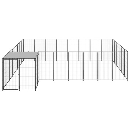vidaXL Perrera negra 15,73 m² acero  