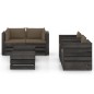 vidaXL Muebles de jardín 6 piezas con cojines madera impregnada gris vidaXL Muebles de jardín 6 piezas con cojines madera impregnada gris