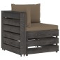 vidaXL Muebles de jardín 6 piezas con cojines madera impregnada gris vidaXL Muebles de jardín 6 piezas con cojines madera impregnada gris
