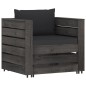 vidaXL Muebles de jardín 8 piezas con cojines madera impregnada gris vidaXL Muebles de jardín 8 piezas con cojines madera impregnada gris