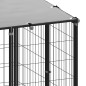 vidaXL Perrera negra 15,73 m² acero  