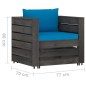 vidaXL Muebles de jardín 7 piezas con cojines madera impregnada gris vidaXL Muebles de jardín 7 piezas con cojines madera impregnada gris