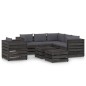 vidaXL Muebles de jardín 8 piezas con cojines madera impregnada gris