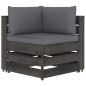 vidaXL Muebles de jardín 8 piezas con cojines madera impregnada gris