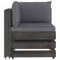 vidaXL Muebles de jardín 8 piezas con cojines madera impregnada gris